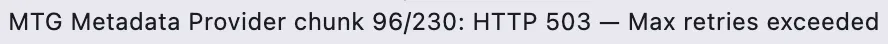 Cooldown message displayed during 60-second rate-limit pause period